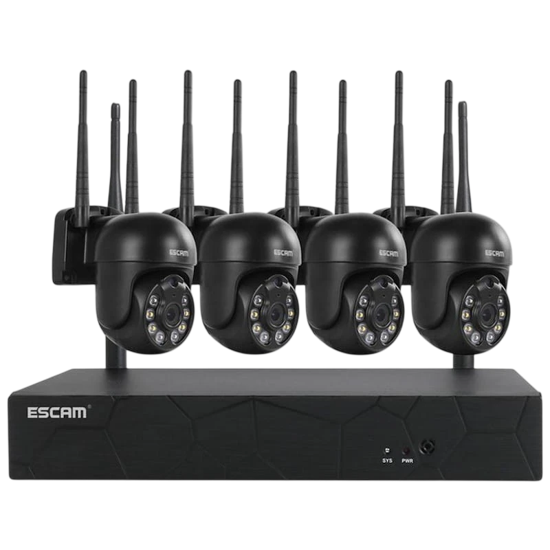 Kit de vigilância por vídeo IP Escam WNK614 Wifi 3MP 4 câmeras - Image 1