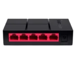 Mercusys MS105G 5 Portas Gigabit 10 Gbps Plug & Play Preto / Vermelho