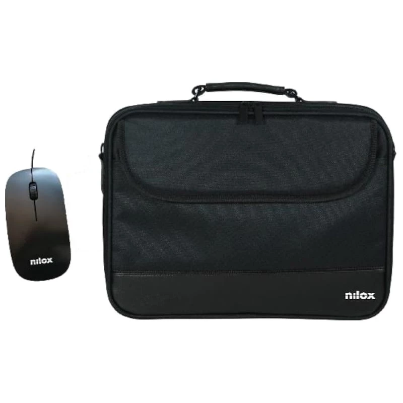 Nilox NXMOS5156BK + mouse USB preto - Capa para laptop 15.6" - Image 1