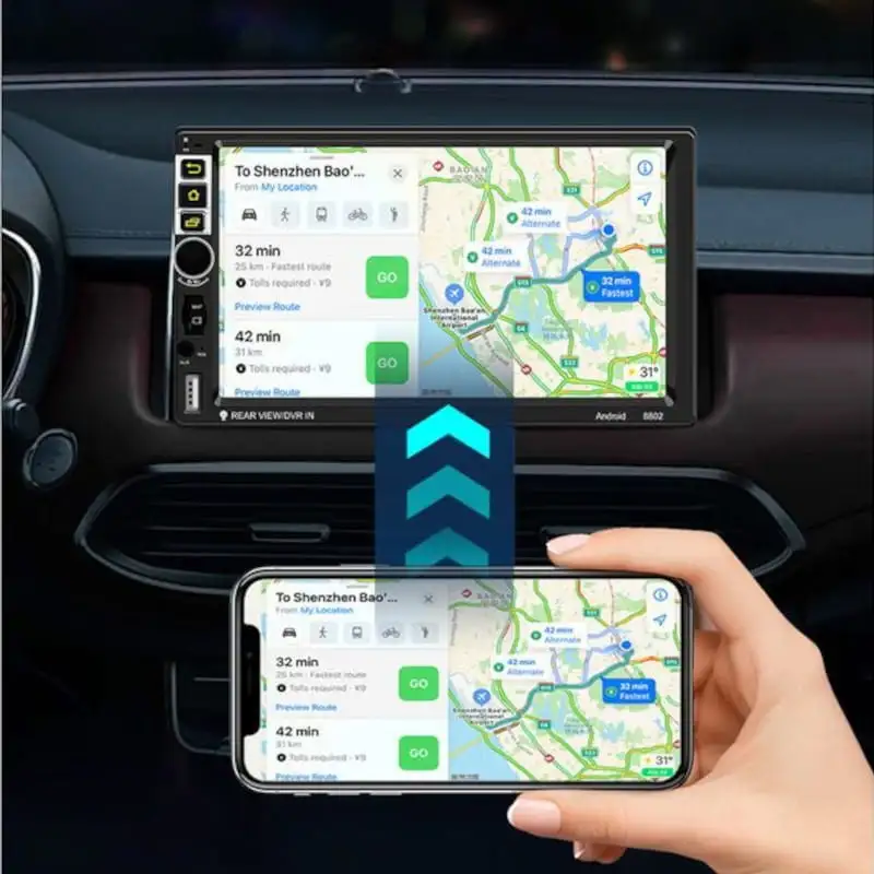 Autorádio 2 DIN SWM S-8802C 2GB/64GB 7" GPS MirrorLink WiFi Preto - Image 3
