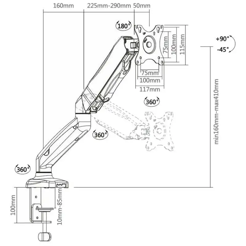 Suporte para Monitor Aisens DT27TSR-043 13-27" 6.5KG VESA - Image 2