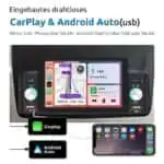 Autorádio 1 DIN SWM 160W 5 polegadas Bluetooth/Carplay/Android Auto Wireless/USB Preto - Image 2