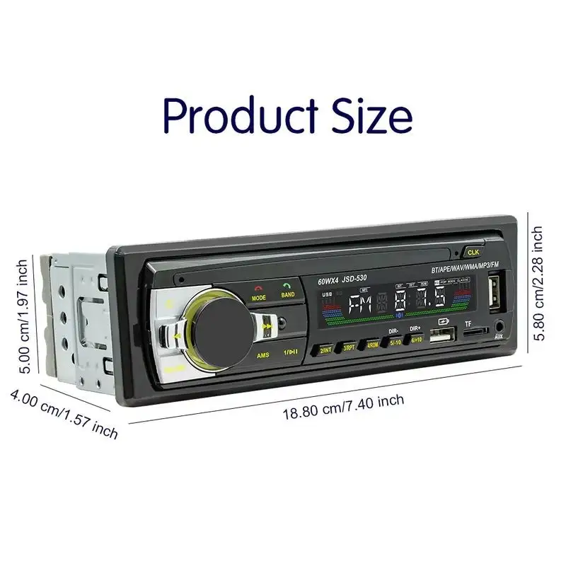 1 DIN Car Stereo SWM 530L Bluetooth Preto - Image 2