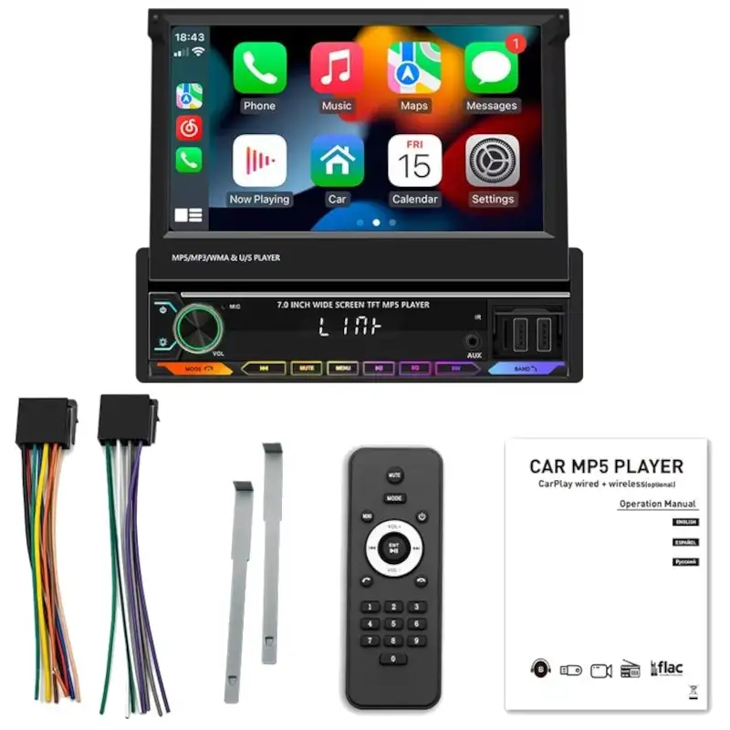 Autorádio 1 DIN SWM 9614C 7 polegadas Bluetooth/Carplay USB Preto - Image 4