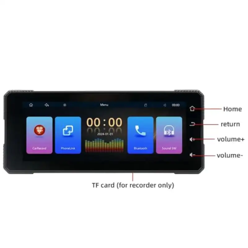 Ecrã tátil universal SWM B5353 6,86 polegadas Carplay/Android Auto sem fios Preto - Image 4