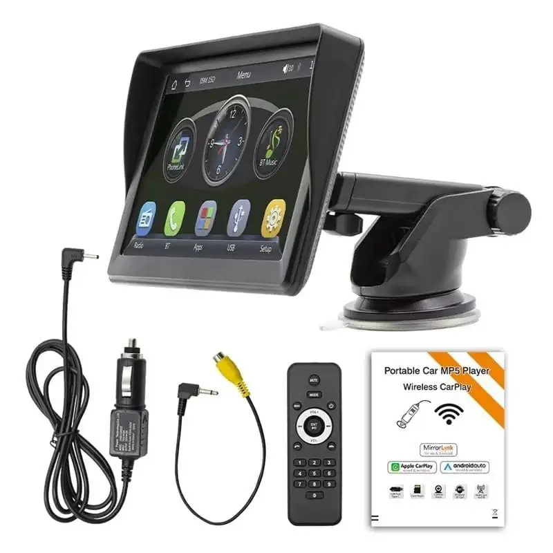 Ecrã tátil universal SWM B600W 7 polegadas Carplay/Android Auto sem fios Preto - Image 2