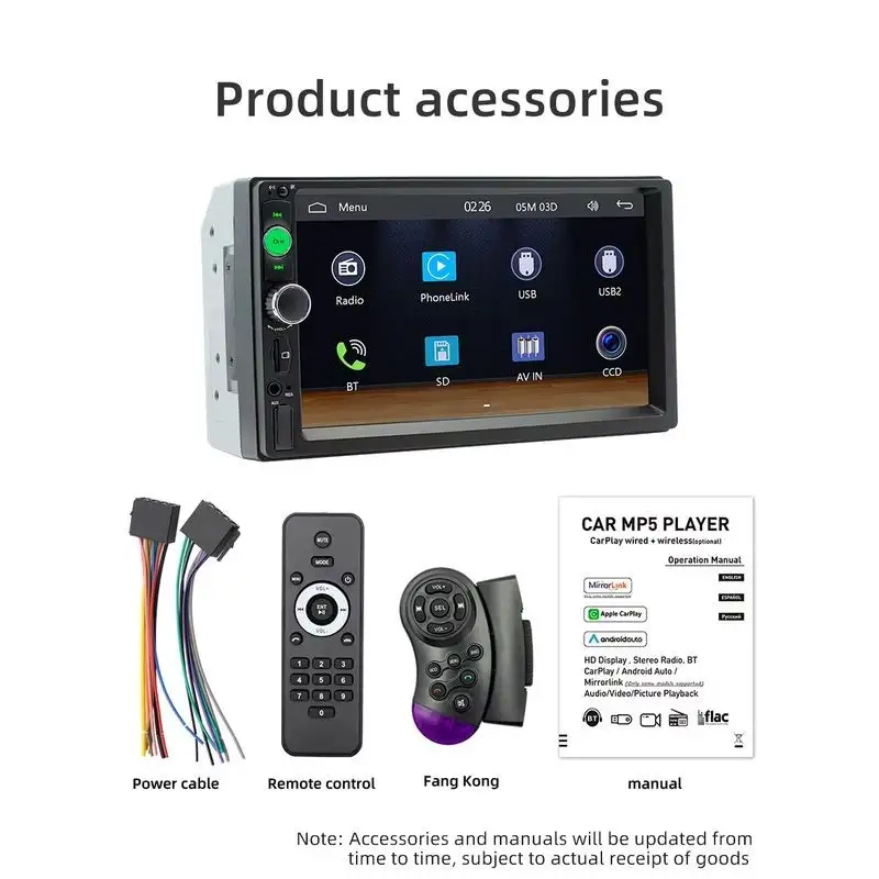Autorádio 2 DIN SWM F7010C 7 polegadas Bluetooth/Carplay USB Preto - Image 2