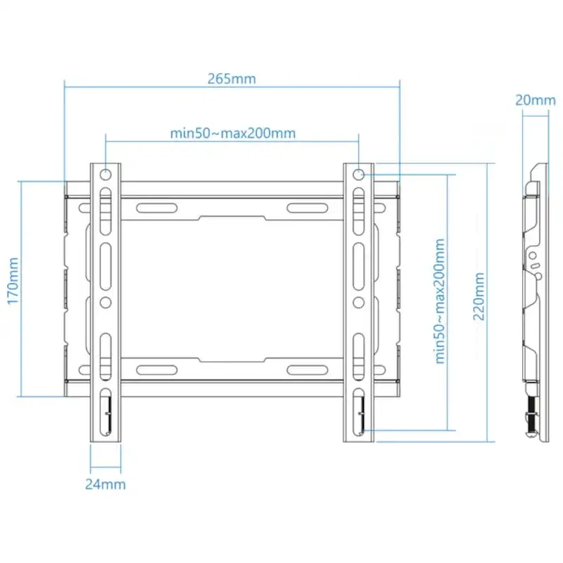 TooQ LP1043F-B Fixo 43" VESA 200x200 mm Preto - Suporte para TV - Image 2