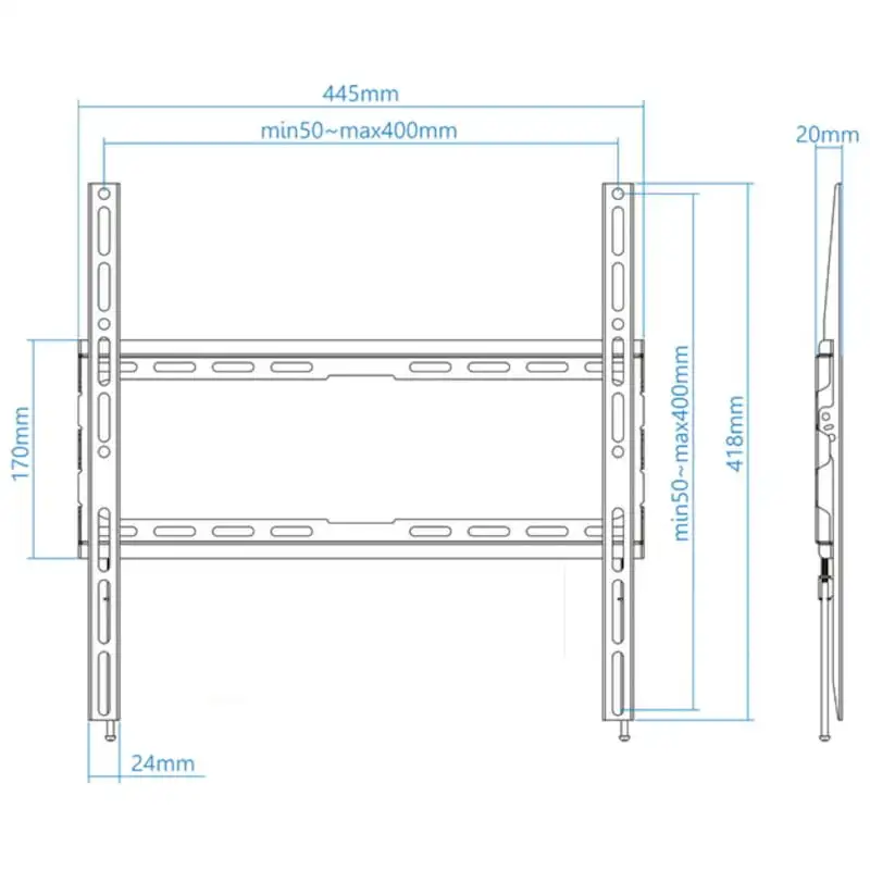 TooQ LP1070F-B Fixo 70" VESA 400x400 mm Preto - Suporte para TV - Image 2