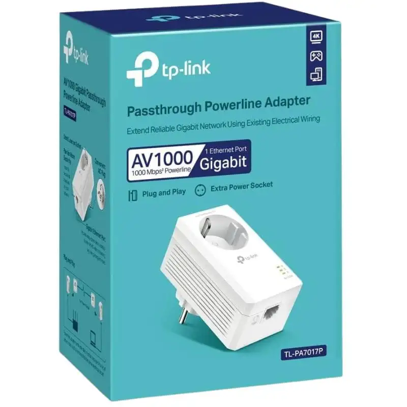 TP-Link TL-PA7017P Kit - Adaptadores Powerline AV1000 com ficha - Image 3