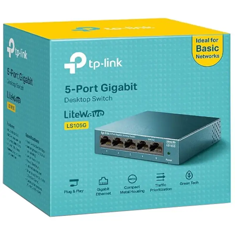 TP-Link LS105G Switch de mesa 5 portas 10/100/1000 Mbps Azul - Image 2