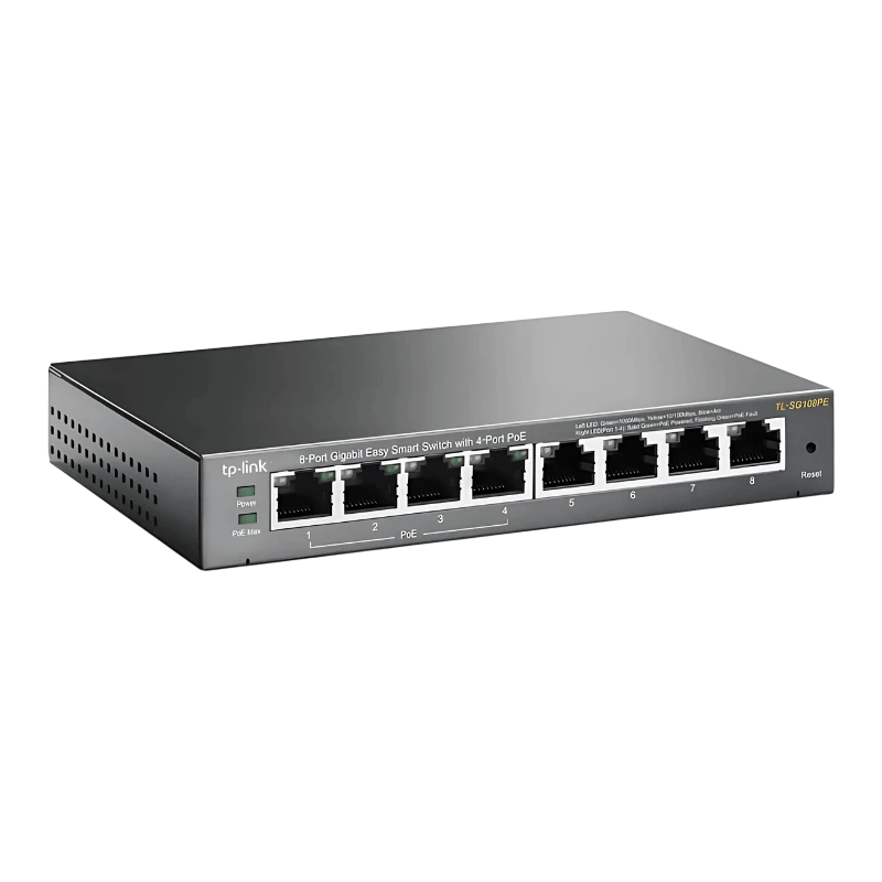 TP-Link TL-SG108PE L2 Gigabit Ethernet 10/100/1000 PoE Preto - Image 1