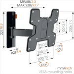 Vogels 3125 19“-43” VESA 200x200 Giratório - Suporte para TV - Image 2