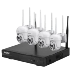 Escam WNK714 Kit de videovigilância IP 3MP Wifi 4 Câmaras Branco