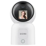 ZOSI C519M 4 MPx 2.5K P/T Dual WiFi Deteção de Movimento Ecrã Branco