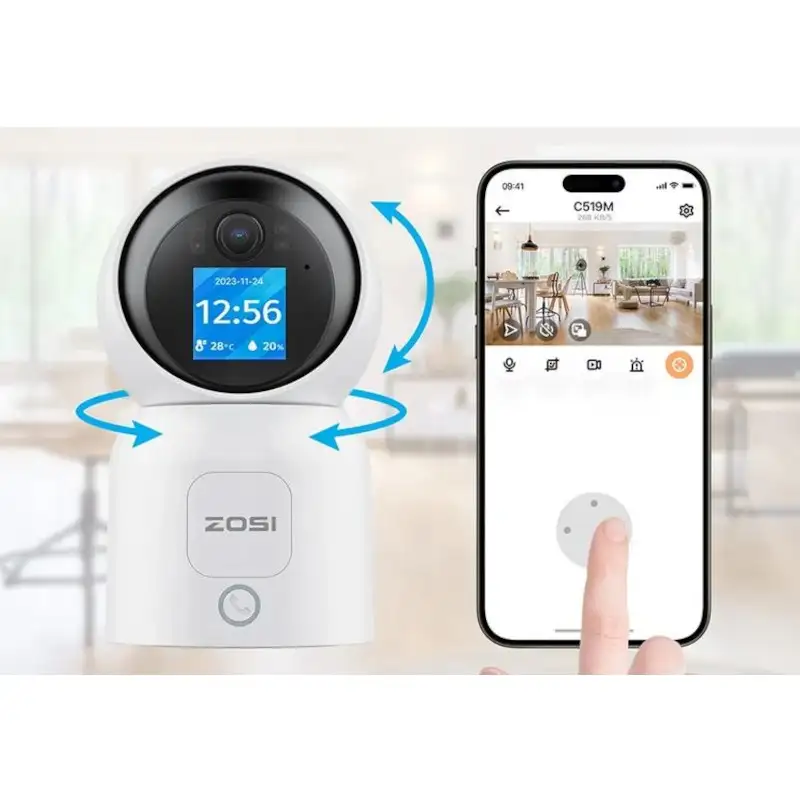 ZOSI C519M 4 MPx 2.5K P/T Dual WiFi Deteção de Movimento Ecrã Branco - Image 2