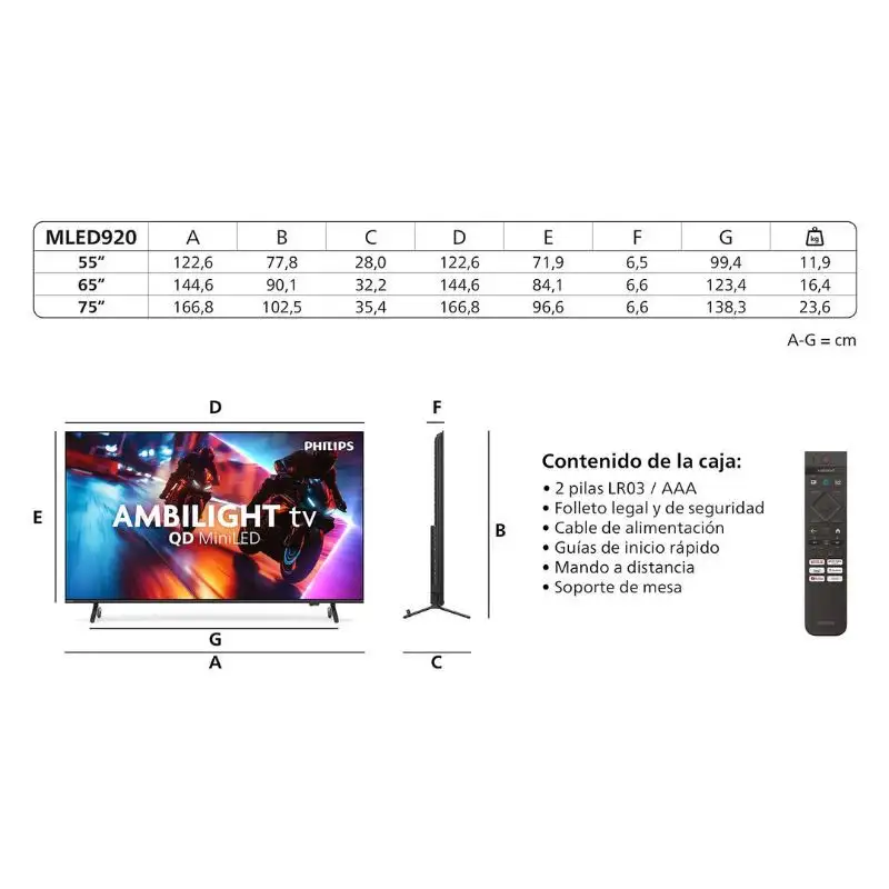 Philips 55MLED920 55" 4K Ultra HD Mini LED Smart TV Ambilight Preto - Image 4