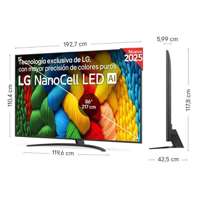 LG 86NANO81A6A 86" NanoCell 4K Ultra HD Smart TV Preto - Image 3