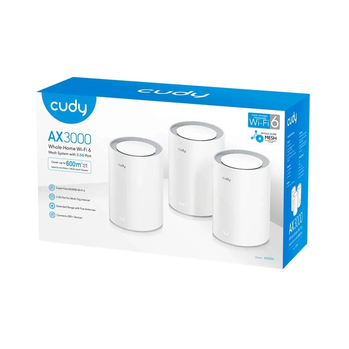 Cudy M3000 Mesh Wi-Fi 6 AX3000 3 Unidades Branco - Image 5