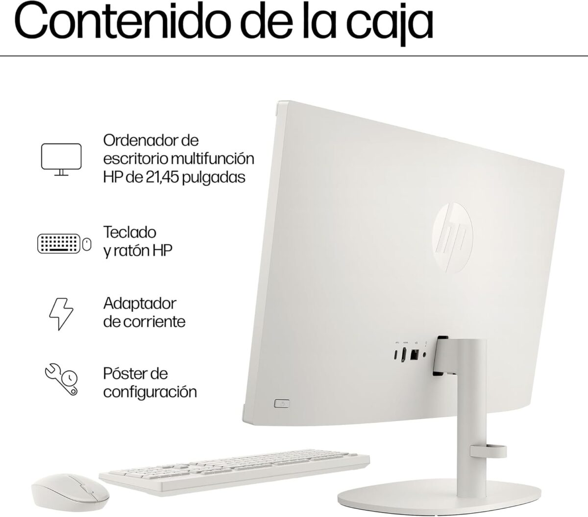 HP All-in-One 22-dg0014 ns PC 21,5" Intel N100 8 GB 256 GB SSD Windows Branco – Teclado QWERTY Português - Image 4