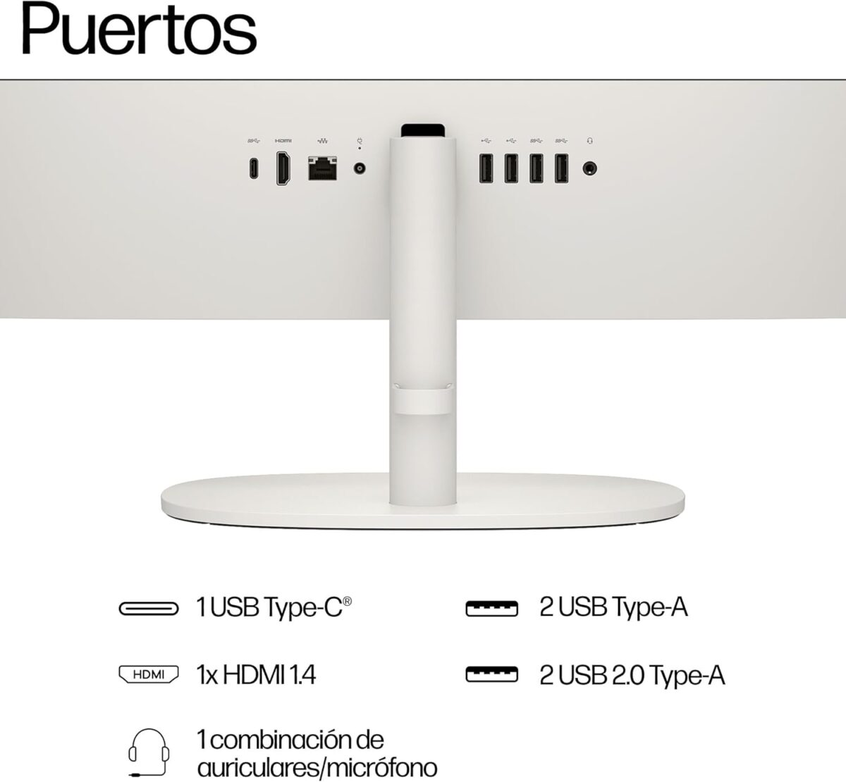 HP All-in-One 22-dg0014 ns PC 21,5" Intel N100 8 GB 256 GB SSD Windows Branco – Teclado QWERTY Português - Image 2