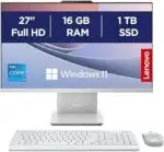 Lenovo Idea Centre AIO i Gen 9 27" FHD, Intel i5, 16 GB RAM, SSD 1 TB, Wi-Fi 6, Windows 11, teclado espanhol, cinzento nuvem