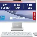 Lenovo Idea Centre AIO i Gen 9 27" FHD, Intel i5, 16 GB RAM, SSD 1 TB, Wi-Fi 6, Windows 11, teclado espanhol, cinzento nuvem