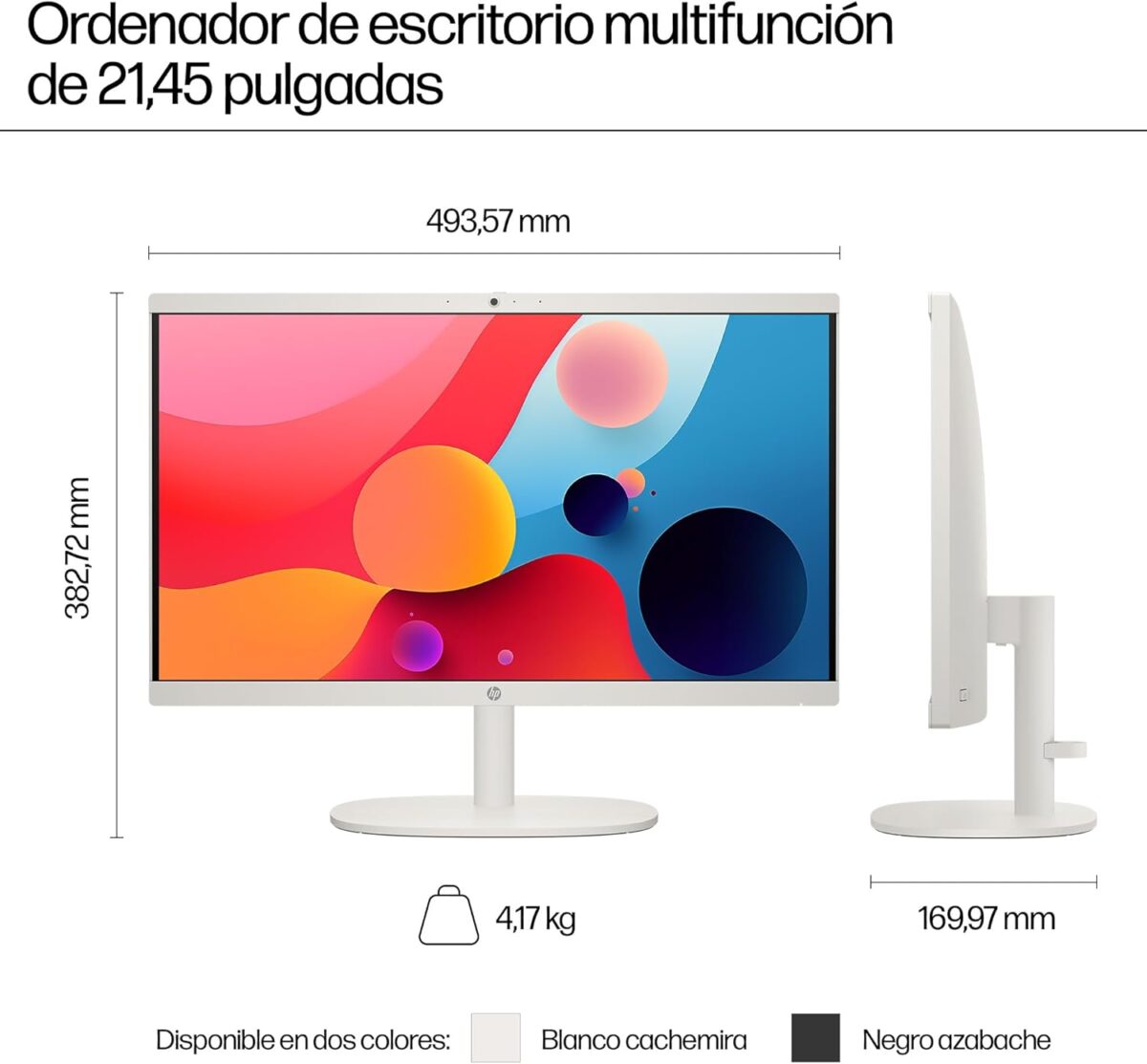 HP All-in-One 22-dg0014 ns PC 21,5" Intel N100 8 GB 256 GB SSD Windows Branco – Teclado QWERTY Português - Image 3