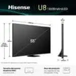 Hisense 55U8Q 55" 4K Ultra HD Smart TV Wi-fi Preto - Image 2