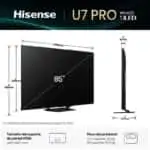 Hisense 85U7Q PRO 85" 4K Ultra HD Smart TV Cinza Carvão - Image 3
