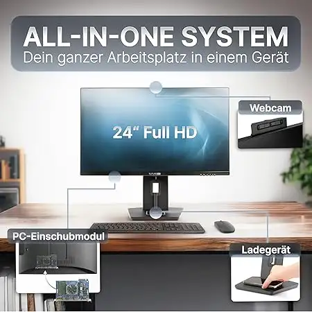PC All-in-One 24" Intel i3 13ª Geração, 16 GB RAM, 256 GB SSD, Windows 11 Pro, Design Integrado, Alta Conectividade - Image 5