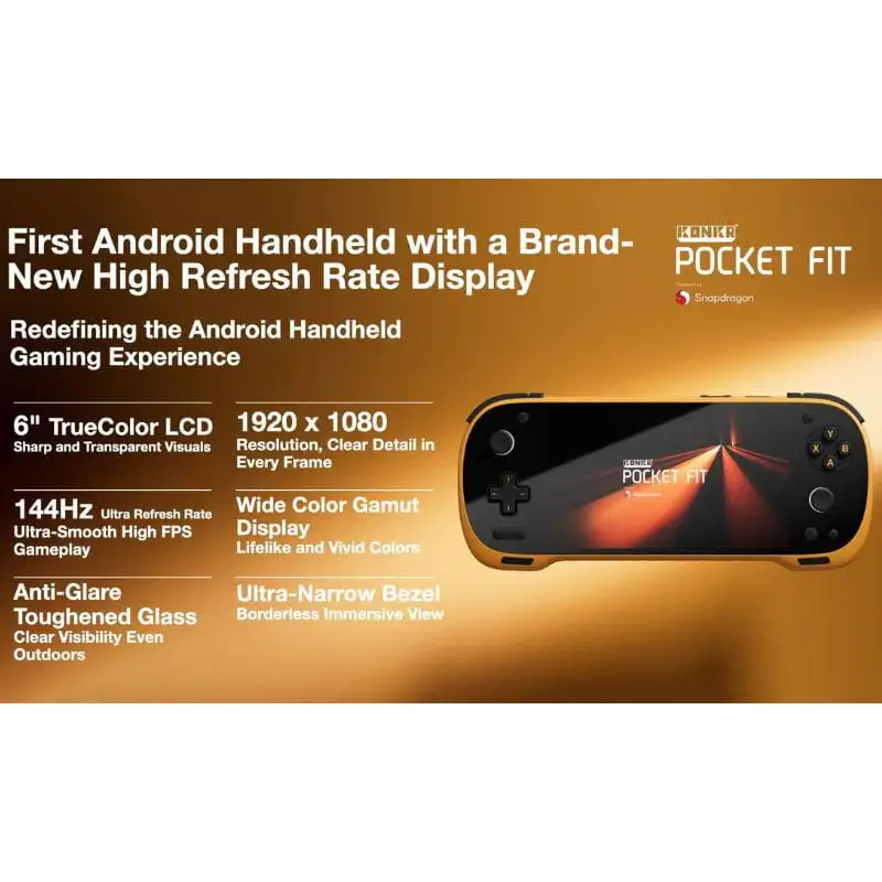 Ayaneo Konkr Pocket FIT Snapdragon G3 Gen 3 12GB/256GB Amarelo - Image 2