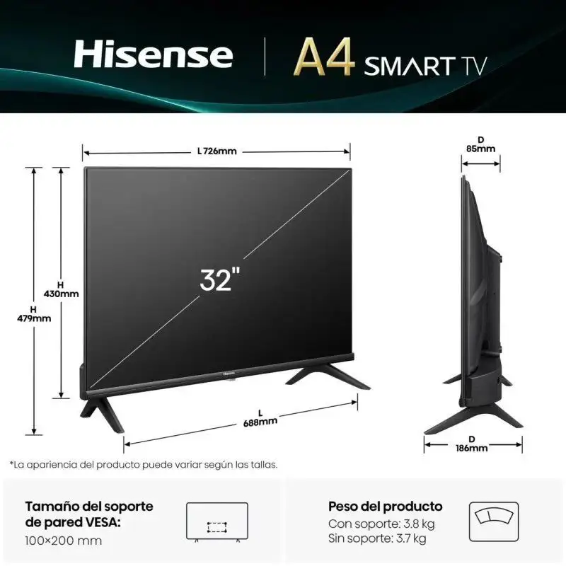 Hisense 32 32A4Q HD LED SmartTV WiFi - Image 3