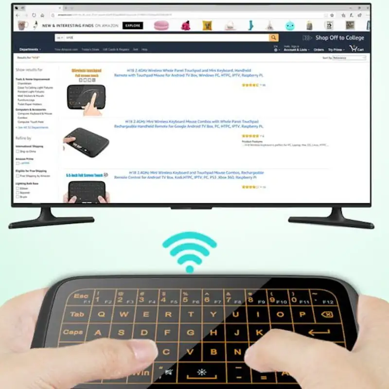 Mini teclado sem fio H18 Plus Toque Retroiluminação - Image 2