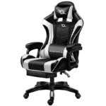 Cadeira Gaming PowerGaming Preto/Branco com Apoio para os Pés