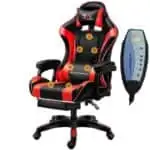 Cadeira Gaming PowerGaming Massagem 7 pontos Vermelho/Preto Apoio para os pés - Image 2