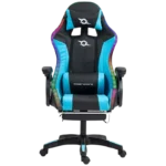 PowerGaming LED RGB Cadeira apoio para pés Preto+Azul