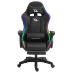 PowerGaming LED RGB Cadeira 7 pontos massagem Apoio para pés Preto