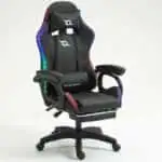 PowerGaming LED RGB Cadeira Altifalante Massagem Apoio para pés Preto - Image 3