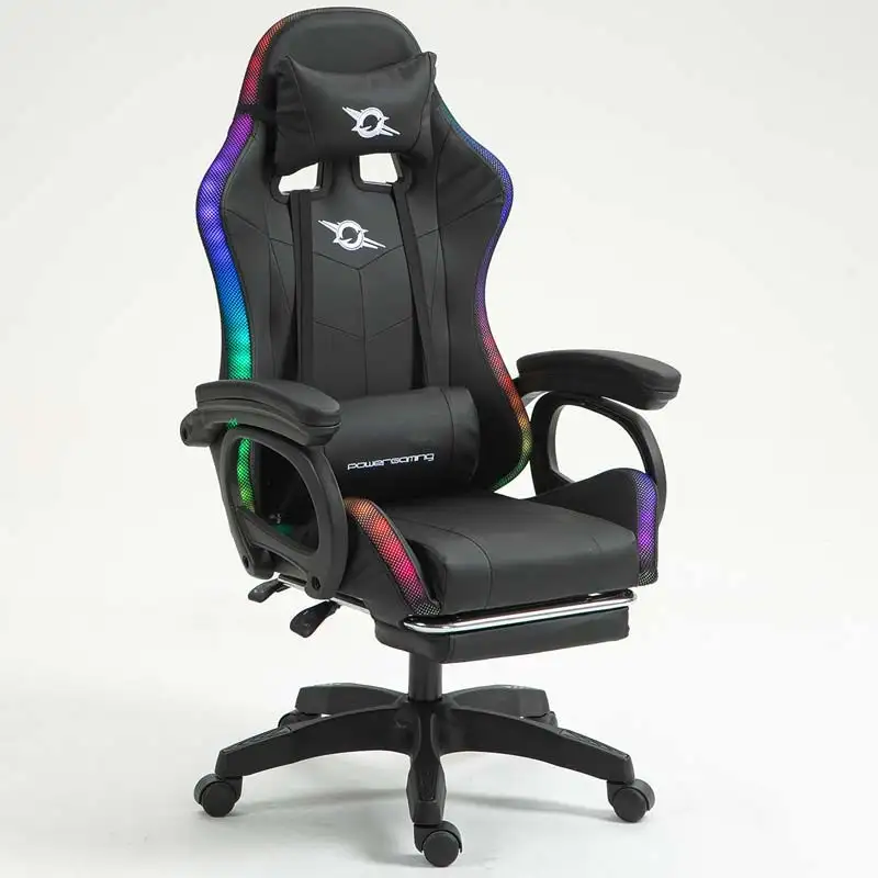 PowerGaming LED RGB Cadeira Altifalante Massagem Apoio para pés Preto - Image 3