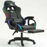 PowerGaming LED RGB Cadeira Altifalante Massagem Apoio para pés Preto - Image 2