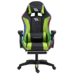 PowerGaming LED RGB Cadeira com apoio para pés Preto+Verde