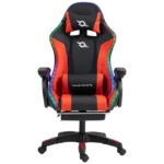 Cadeira Gaming PowerGaming LED RGB com Altifalante Bluetooth, Massagem e Apoio para Pés Preto+Vermelho