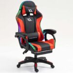 Cadeira Gaming PowerGaming LED RGB com Altifalante Bluetooth, Massagem e Apoio para Pés Preto+Vermelho - Image 3