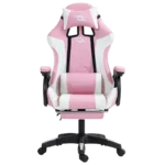 PowerGaming Apoio para pés Cadeira Branco+Rosa