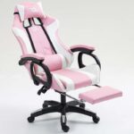 PowerGaming Cadeira 7 pontos massagem apoio para pés Branco+Rosa - Image 2