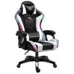 Cadeira Gaming PowerGaming LED RGB Branco/Preto