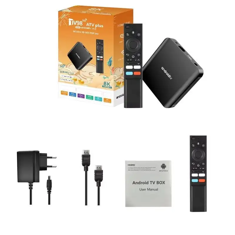 TV98 ATV PLUS 8K H313 2GB/16GB Dual Wifi Android 14 Preto - Android TV - Image 2