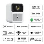 Mini-projetor portátil Yaber L1 LCD HD - com Wifi e Bluetooth para telemóvel - Foco elétrico - Branco - Image 2